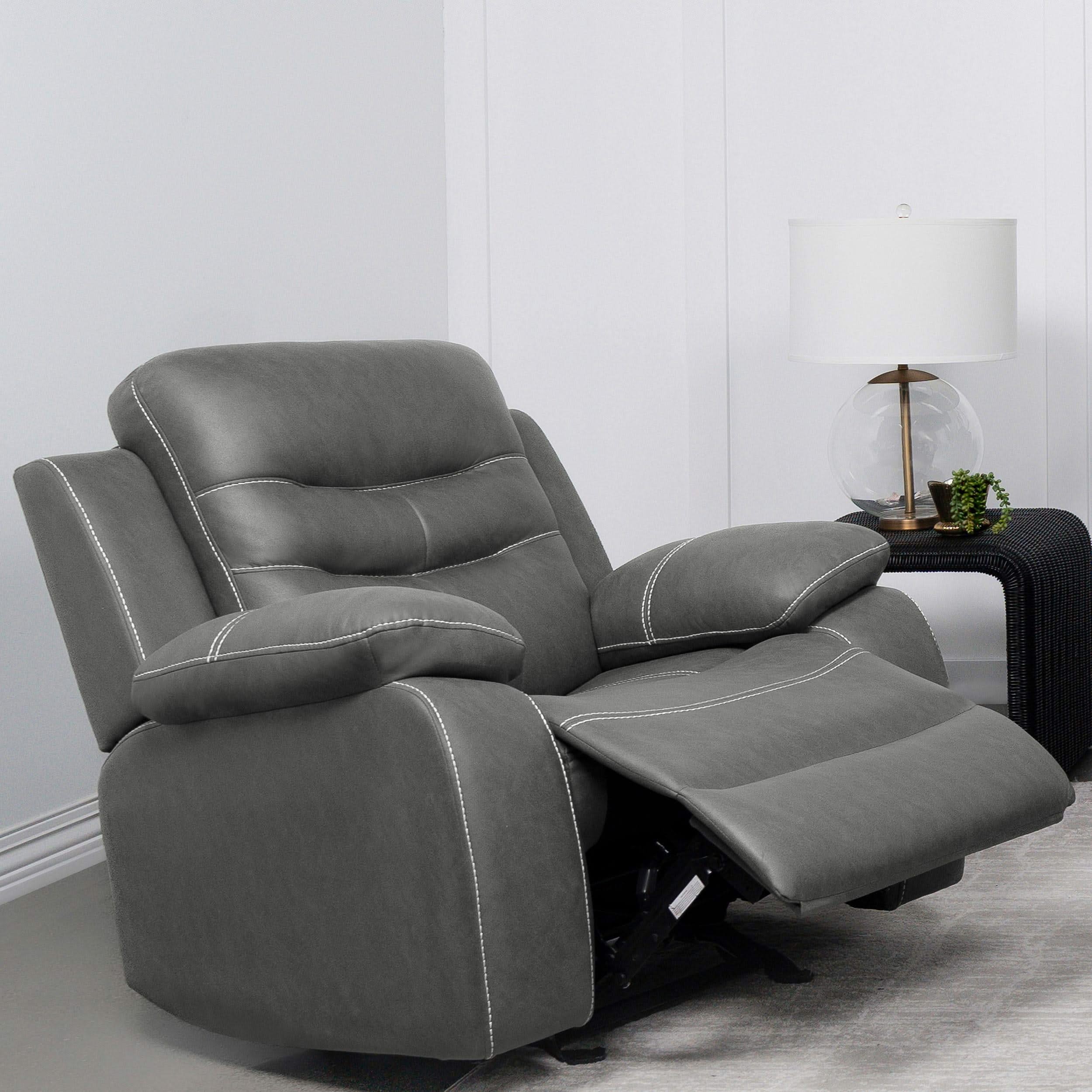 Sillón reclinable tapizado Nova con brazos acolchados, gris oscuro