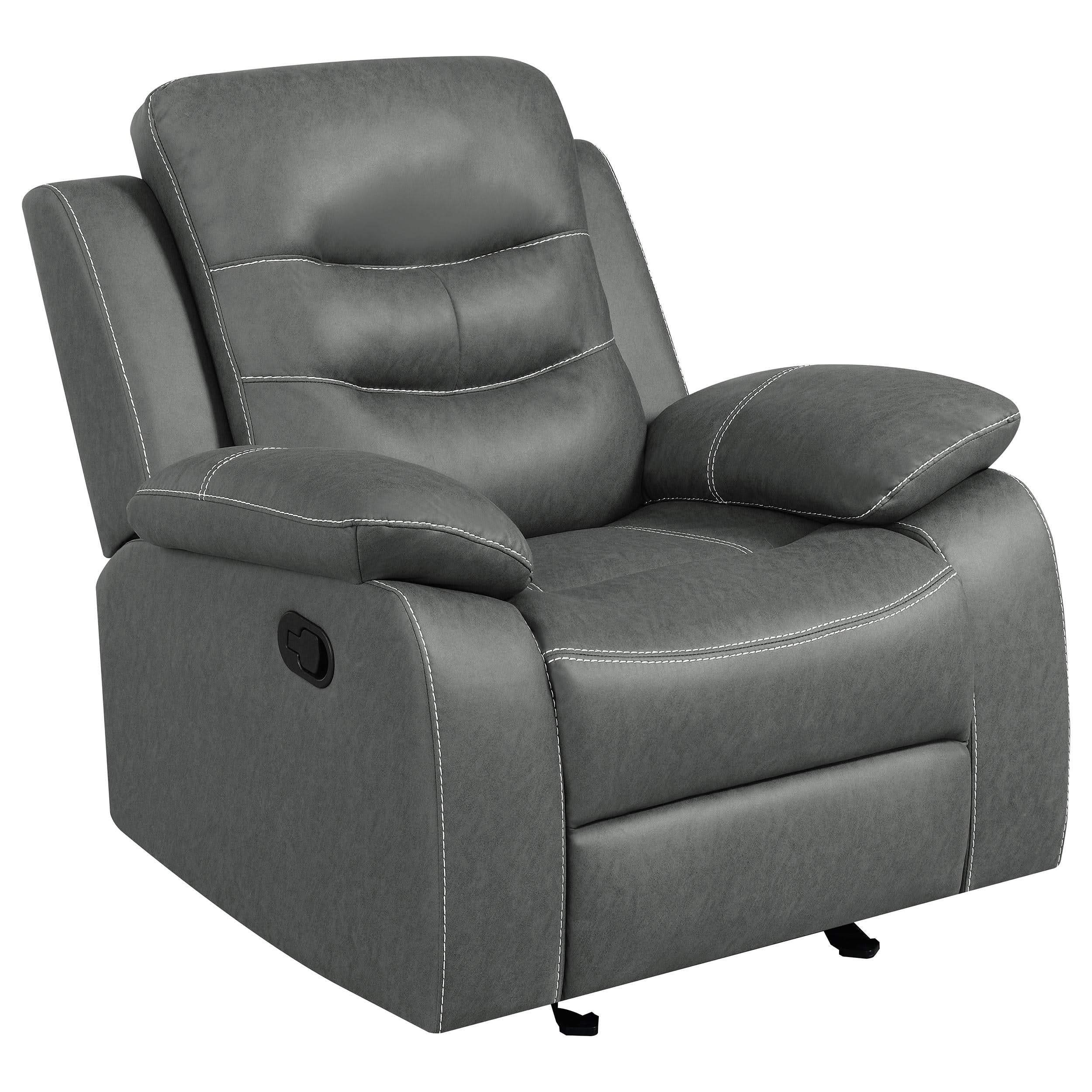 Sillón reclinable tapizado Nova con brazos acolchados, gris oscuro