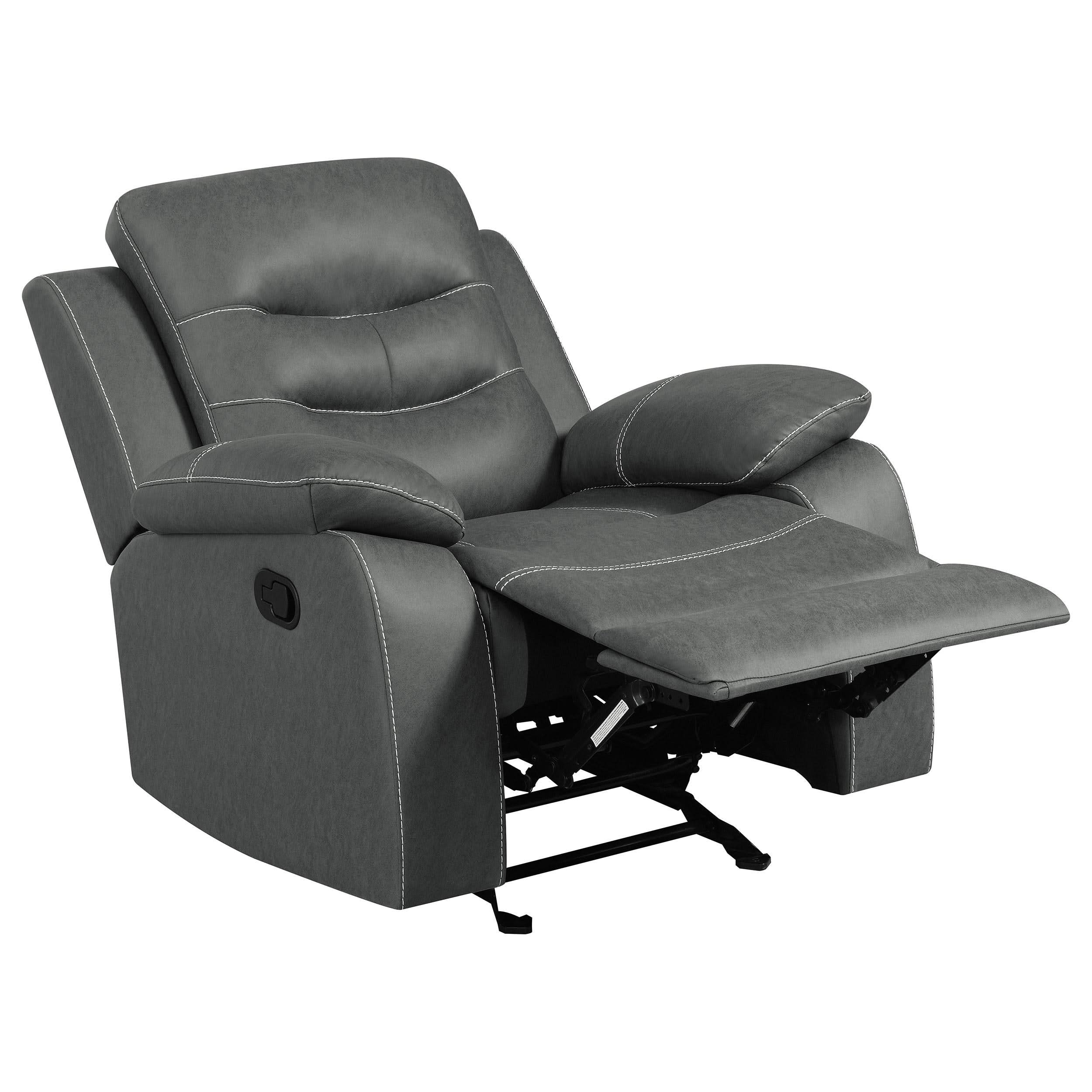 Sillón reclinable tapizado Nova con brazos acolchados, gris oscuro