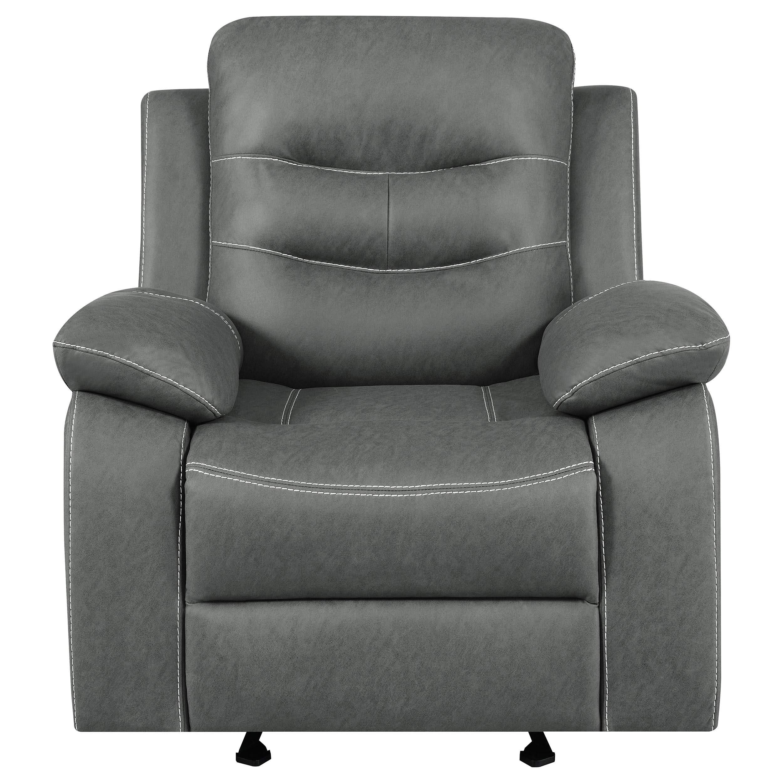 Sillón reclinable tapizado Nova con brazos acolchados, gris oscuro