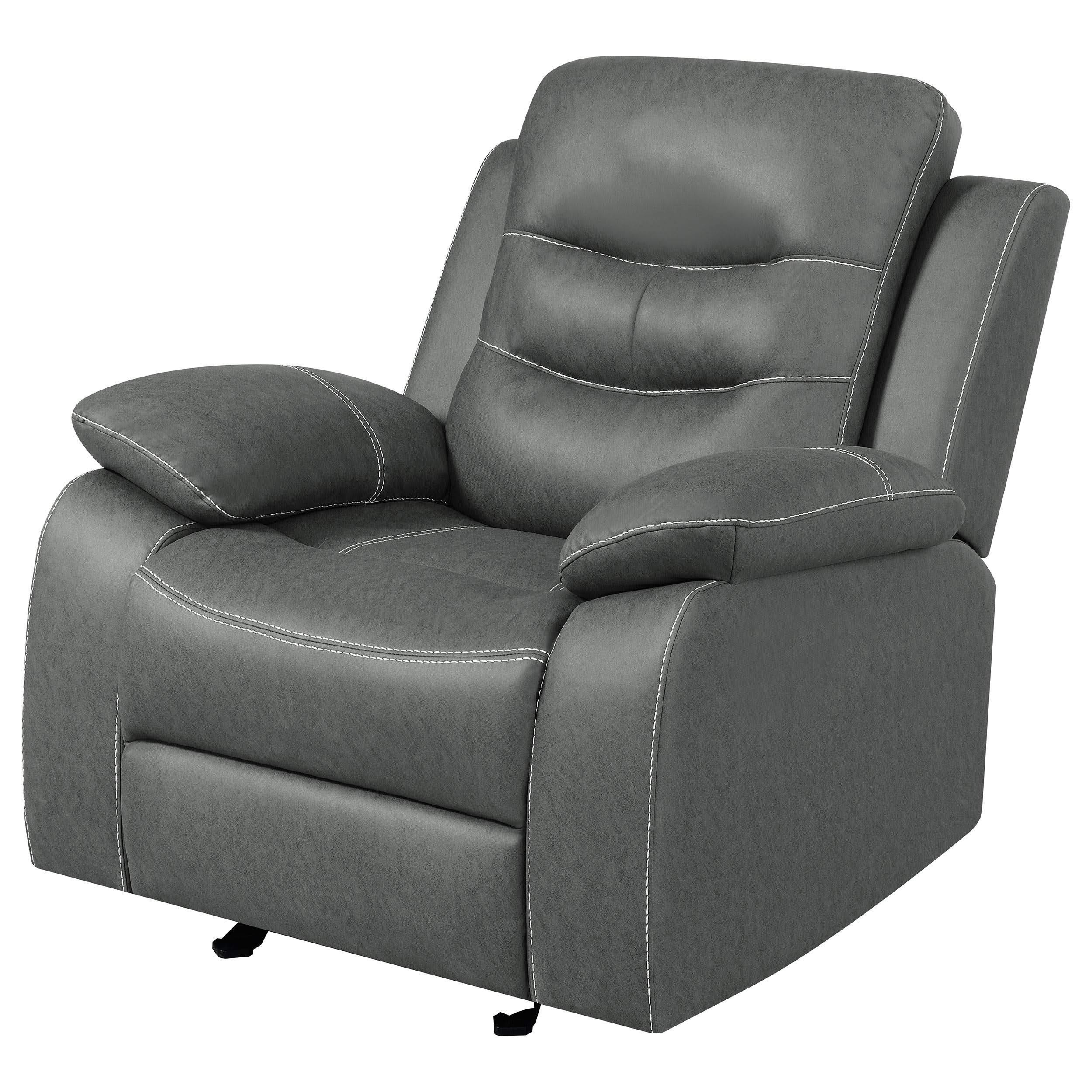 Sillón reclinable tapizado Nova con brazos acolchados, gris oscuro
