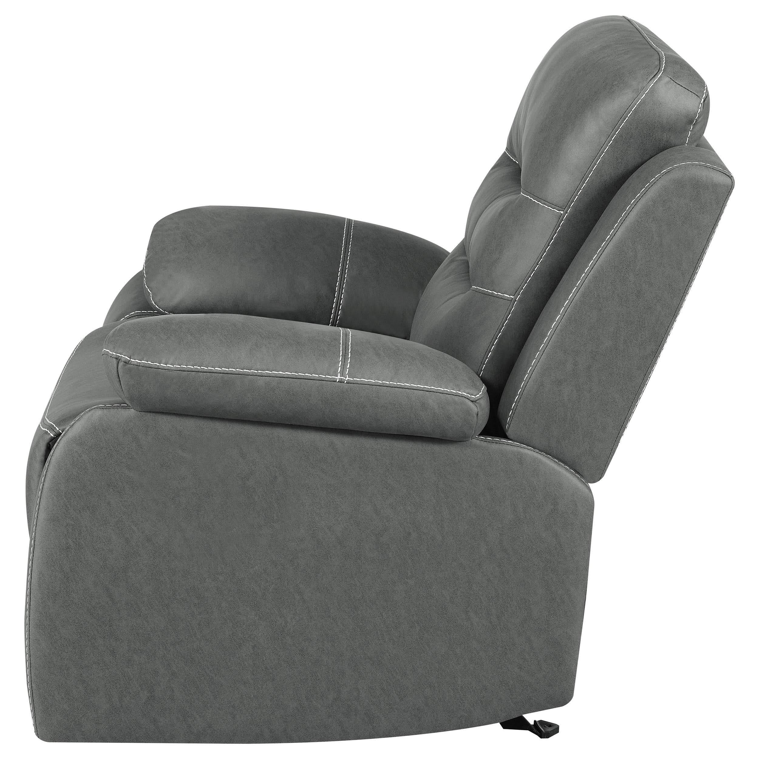 Sillón reclinable tapizado Nova con brazos acolchados, gris oscuro