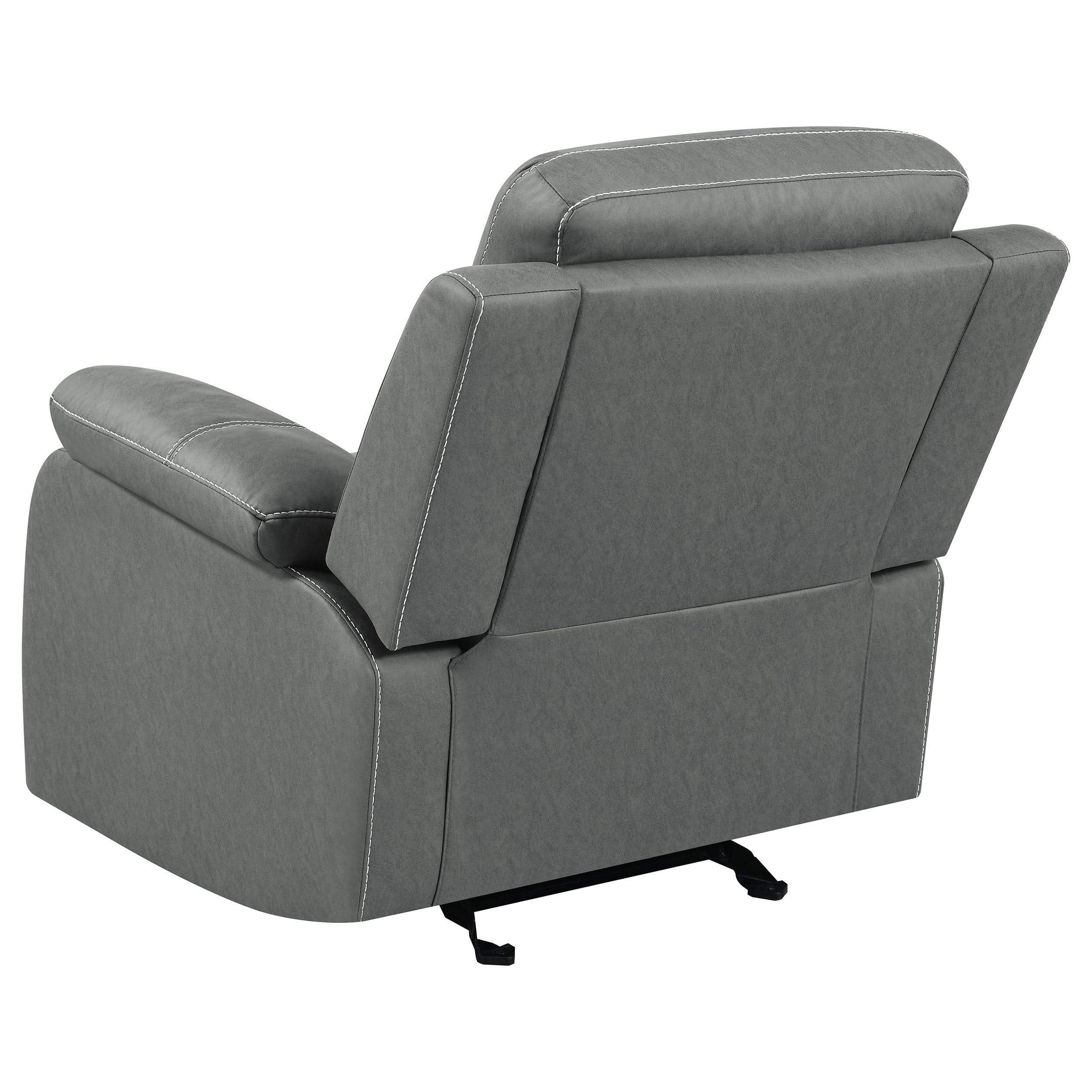 Sillón reclinable tapizado Nova con brazos acolchados, gris oscuro