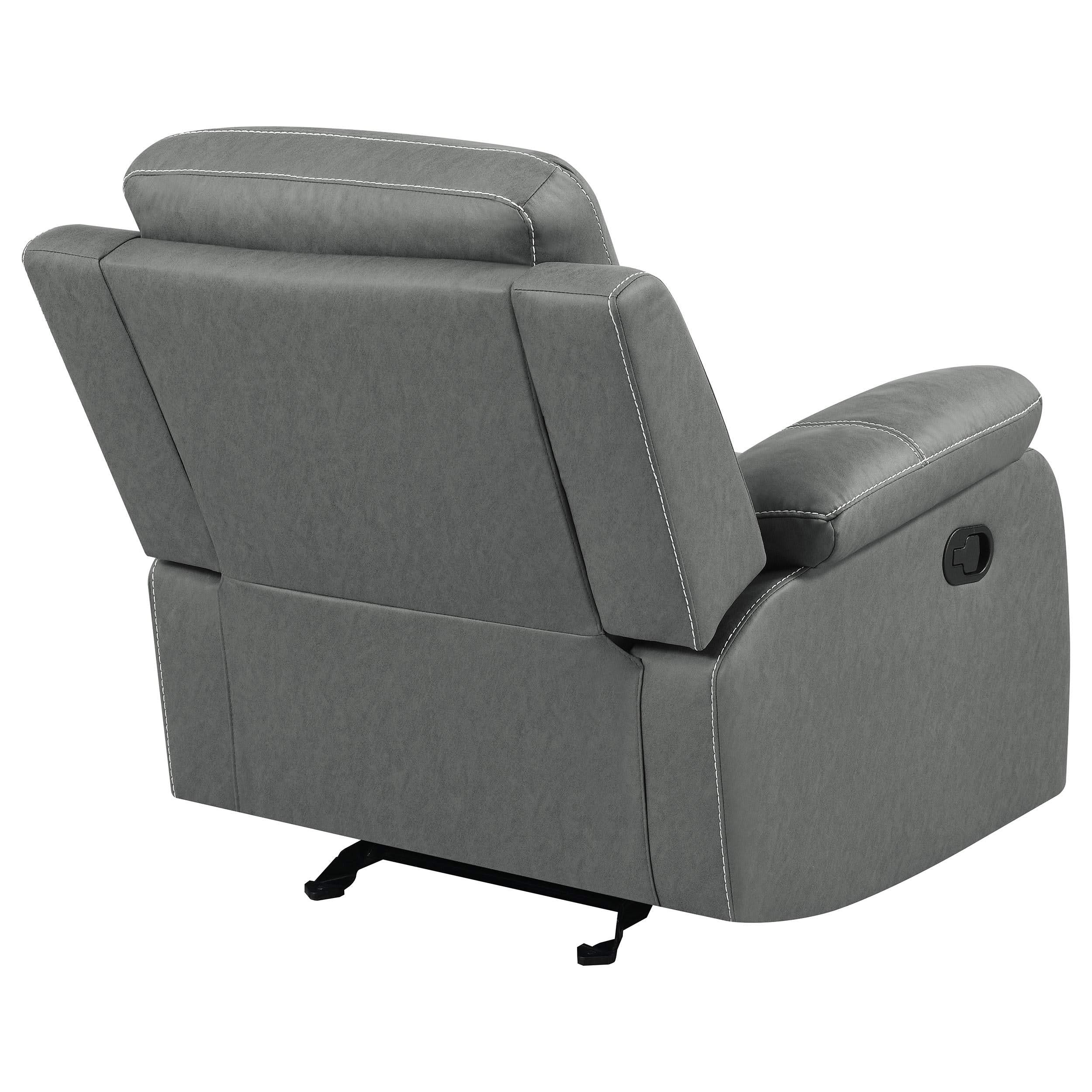 Sillón reclinable tapizado Nova con brazos acolchados, gris oscuro
