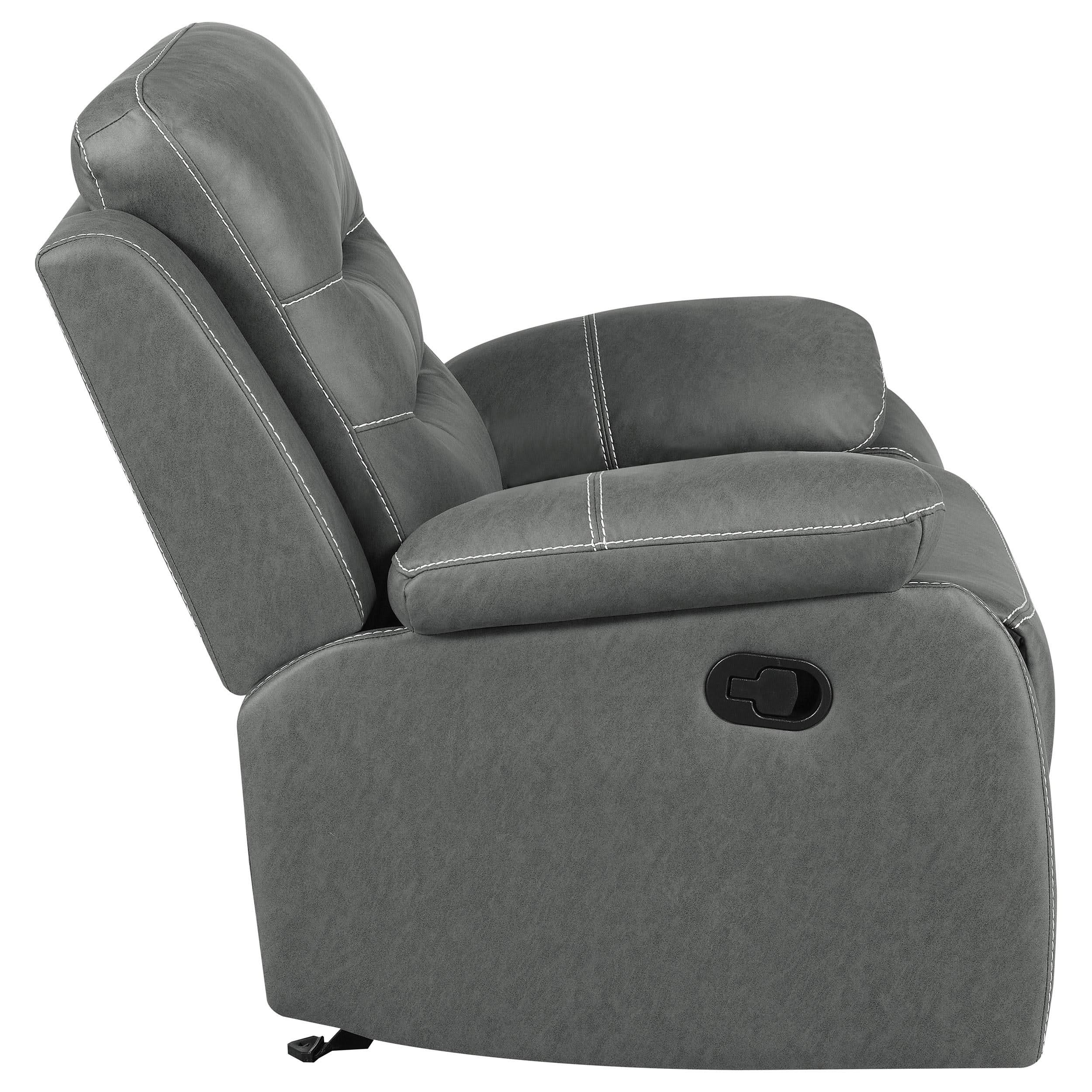 Sillón reclinable tapizado Nova con brazos acolchados, gris oscuro