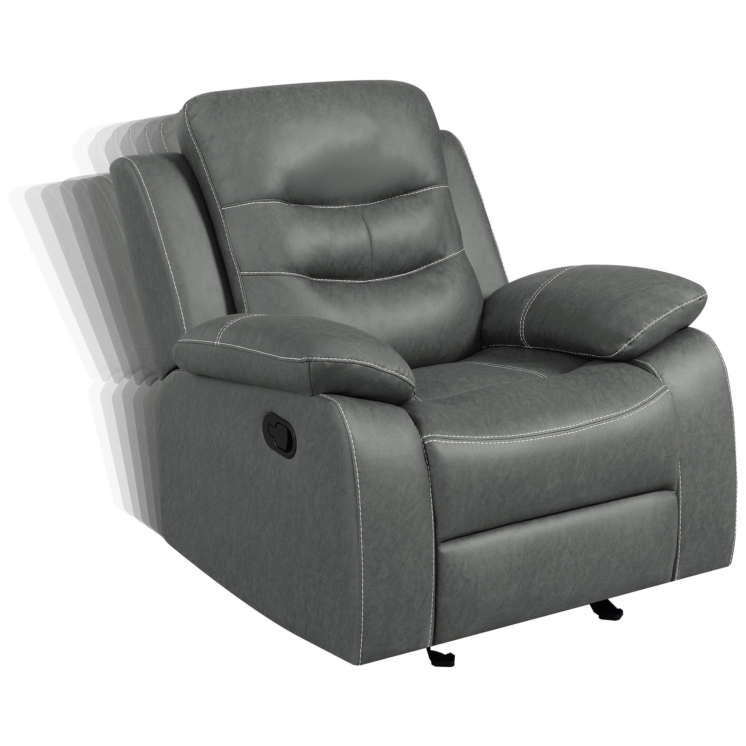 Sillón reclinable tapizado Nova con brazos acolchados, gris oscuro