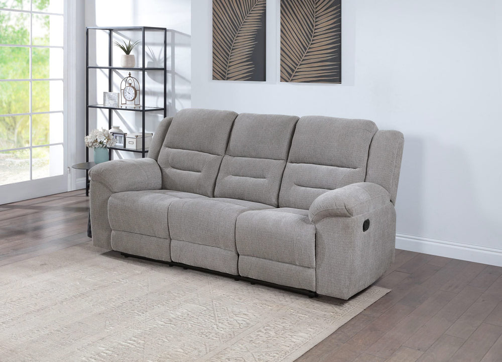Sofá reclinable tapizado en chenilla Gilson gris