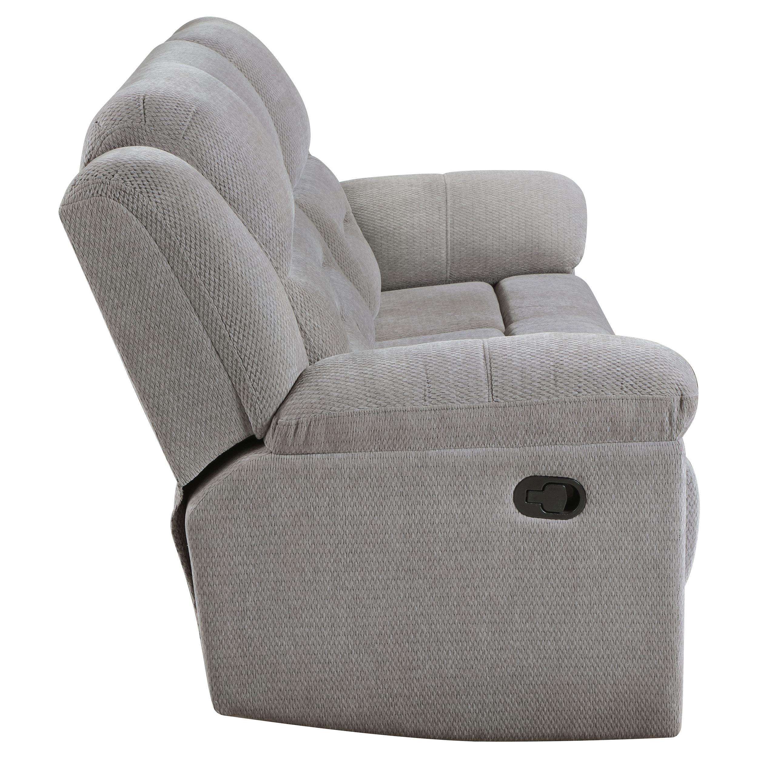 Gilson Chenille Upholstered Reclining Sofa Grey