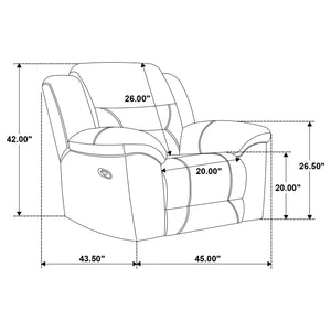 Sillón reclinable tapizado en chenilla Gilson, gris
