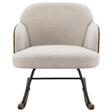 Mecedora Paige Boucle tapizada con respaldo medio en beige