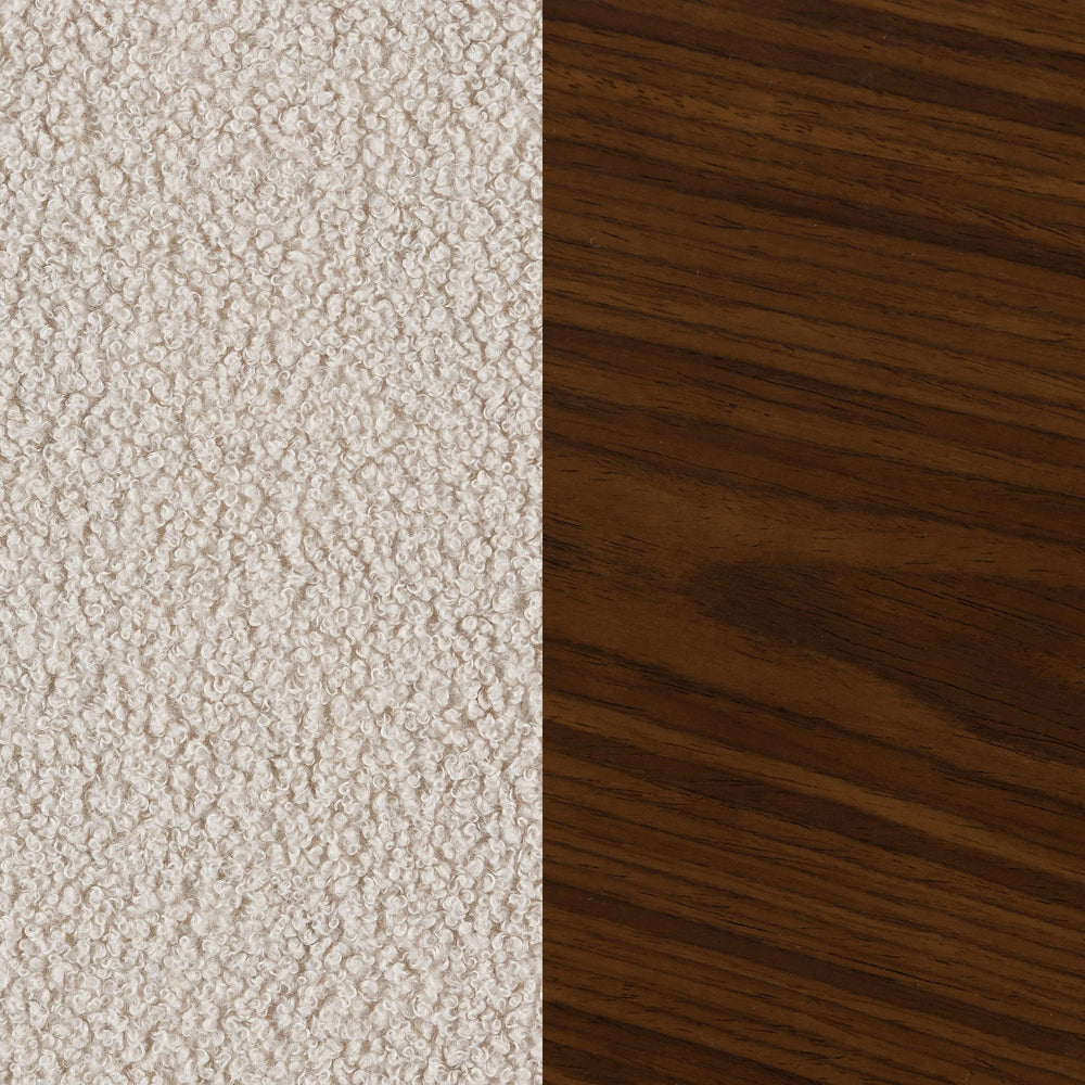 Mecedora Paige Boucle tapizada con respaldo medio en beige