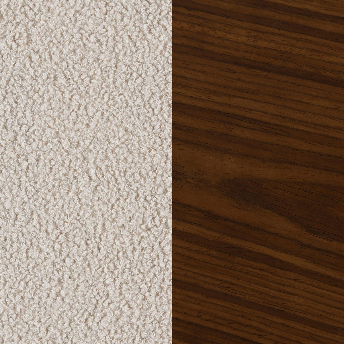 Mecedora Paige Boucle tapizada con respaldo medio en beige