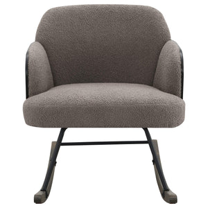 Mecedora Paige Boucle tapizada con respaldo medio en color topo