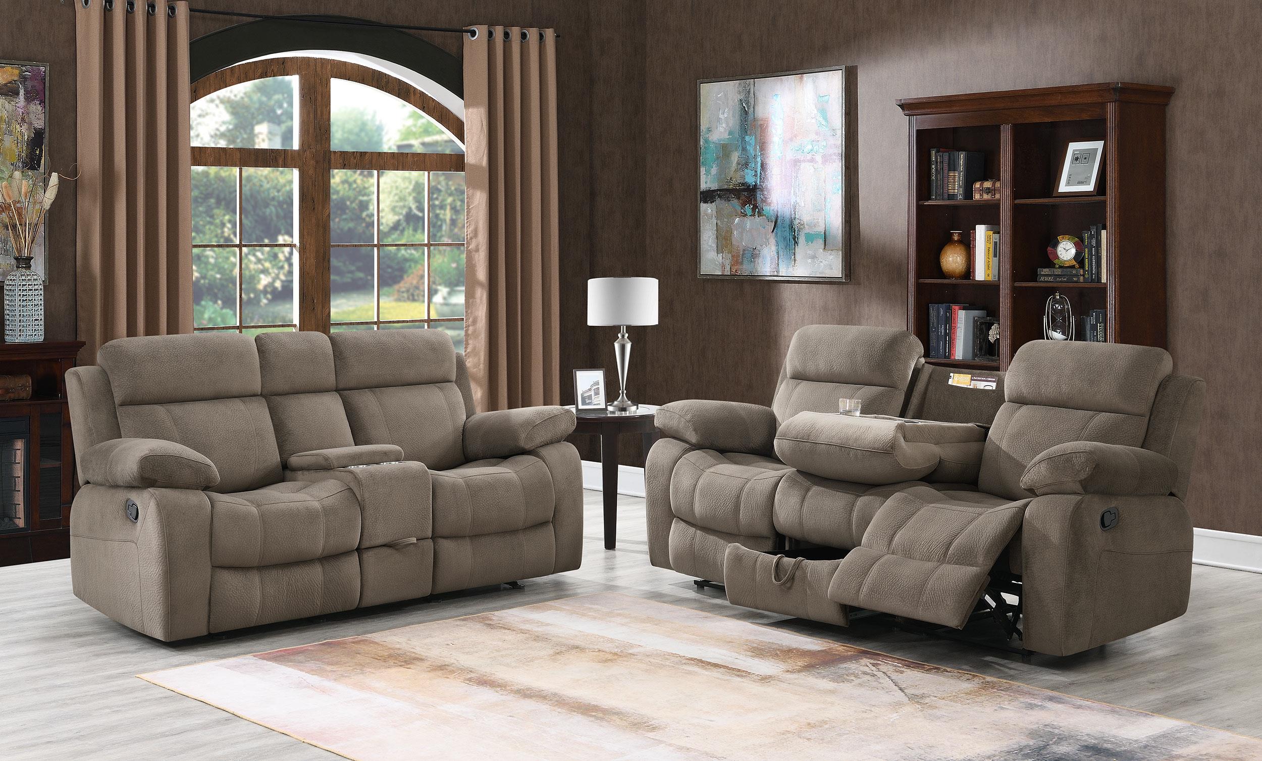 Myleene Upholstered Tufted Living Room Set Mocha