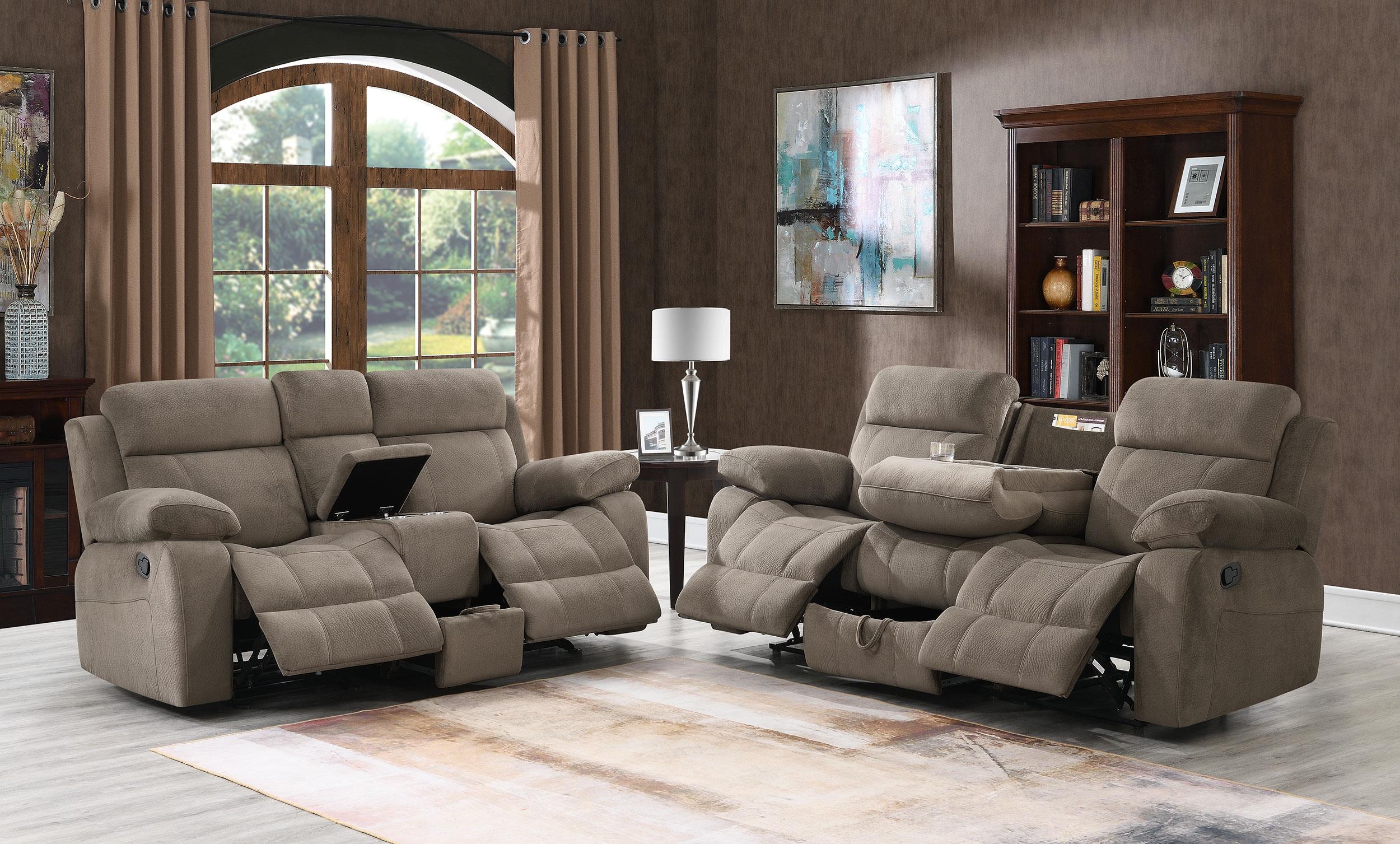 Myleene Upholstered Tufted Living Room Set Mocha