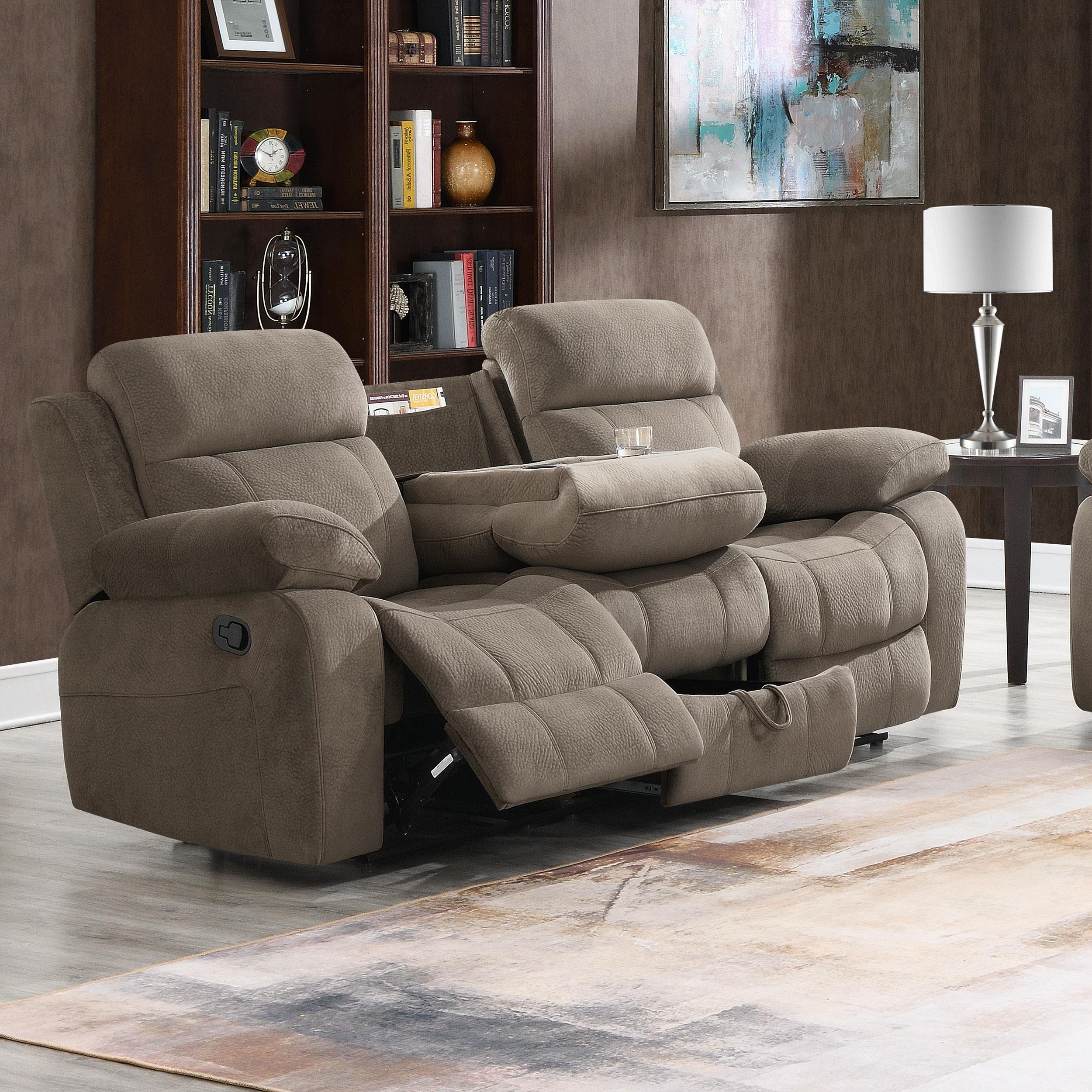 Myleene Upholstered Padded Arm Motion Sofa Mocha