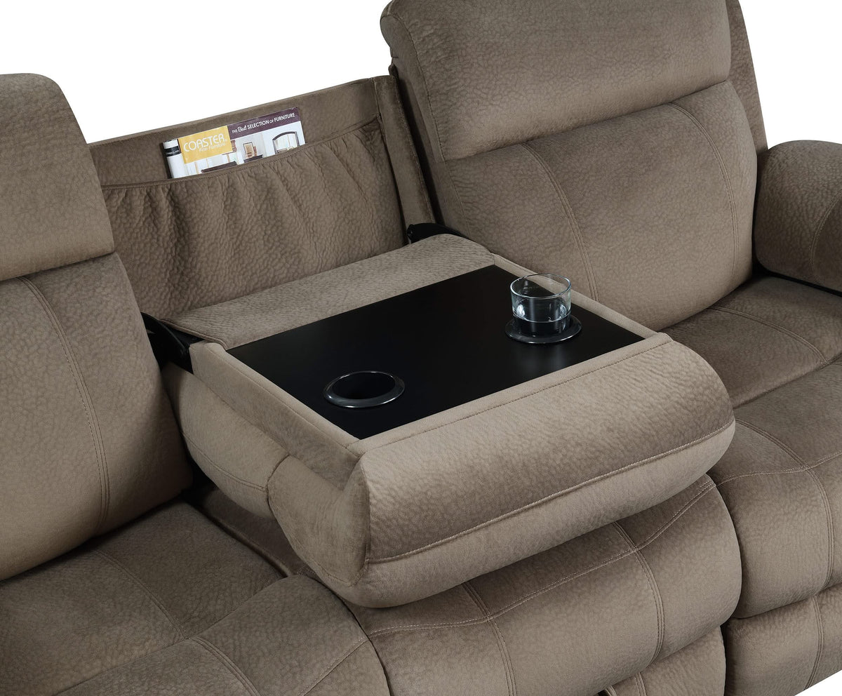 Myleene Upholstered Padded Arm Motion Sofa Mocha