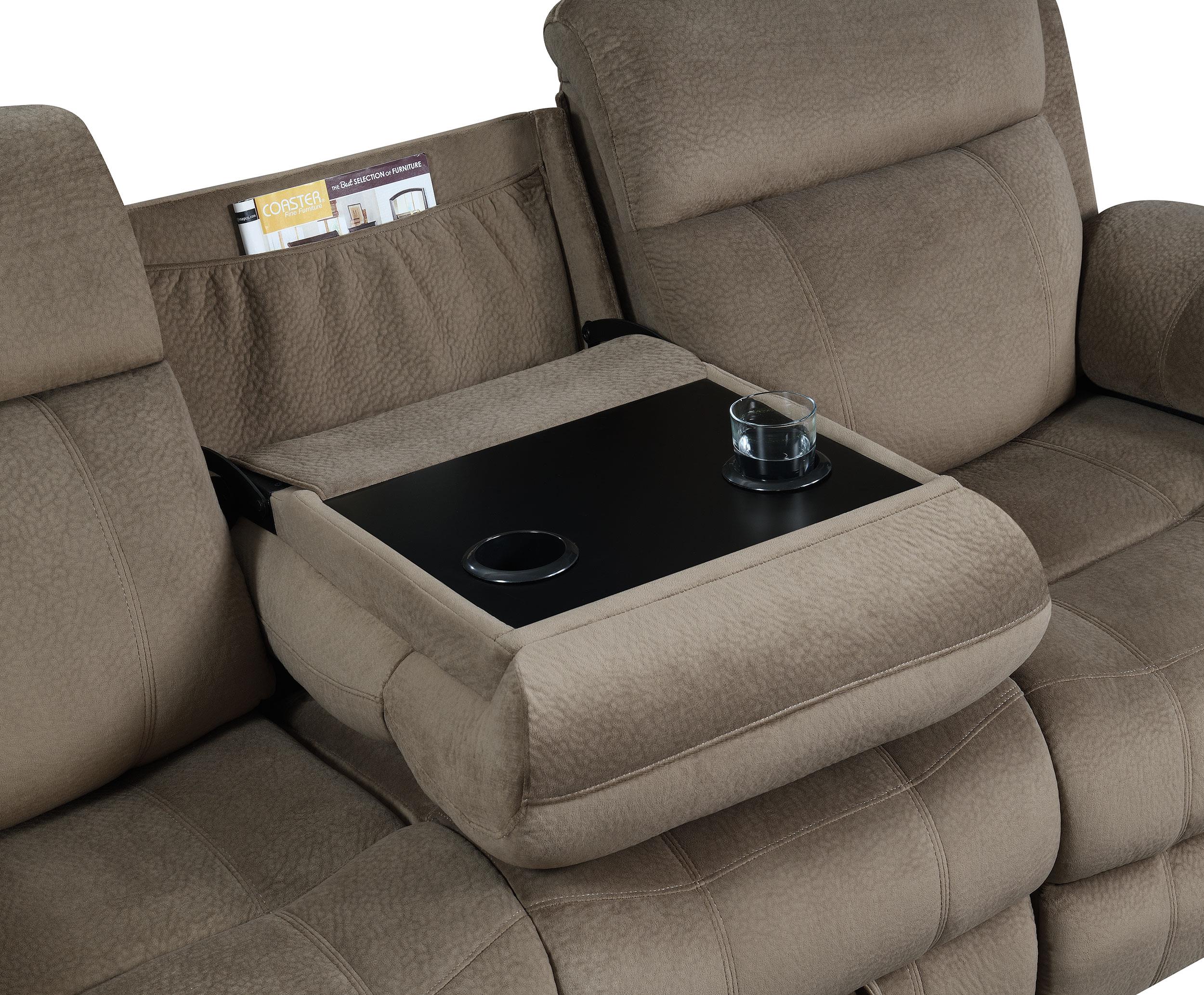 Myleene Upholstered Padded Arm Motion Sofa Mocha