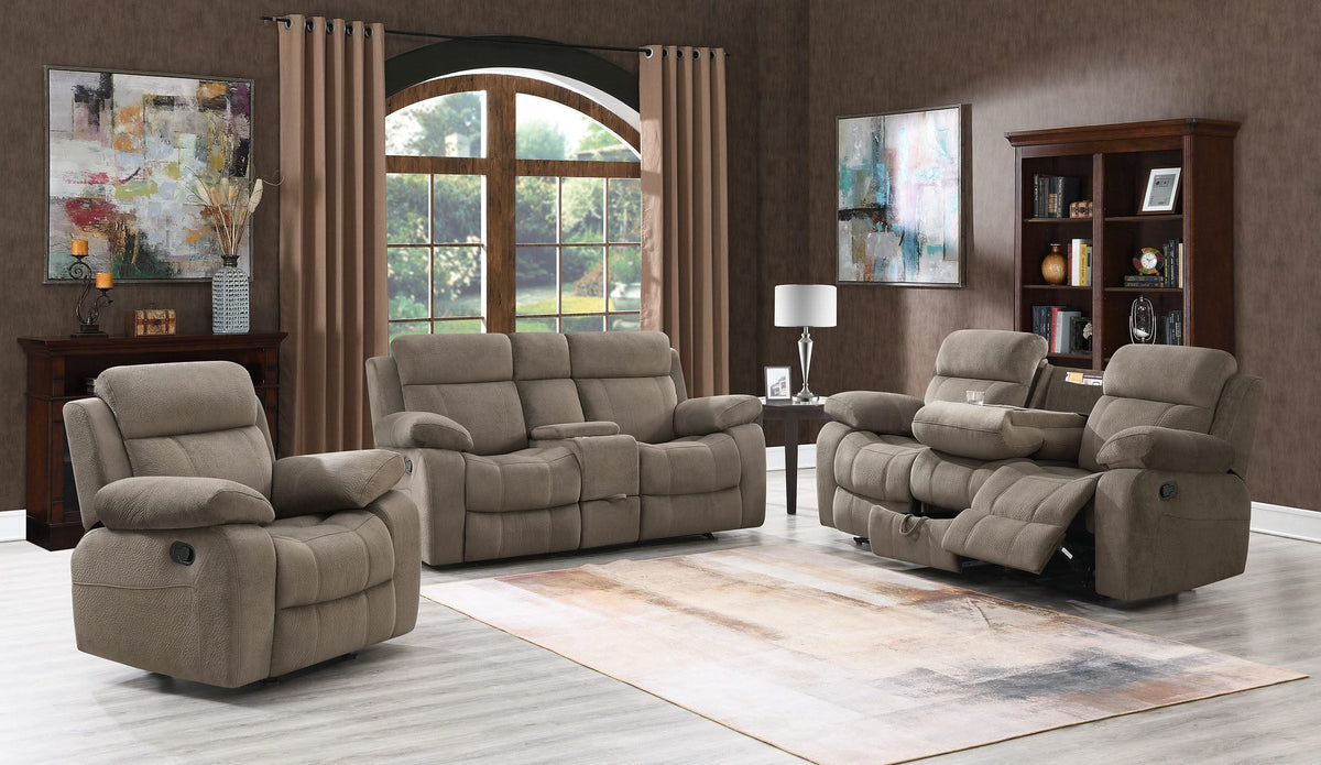 Myleene Upholstered Padded Arm Motion Sofa Mocha
