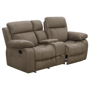 Loveseat planeador Myleene con consola color moca