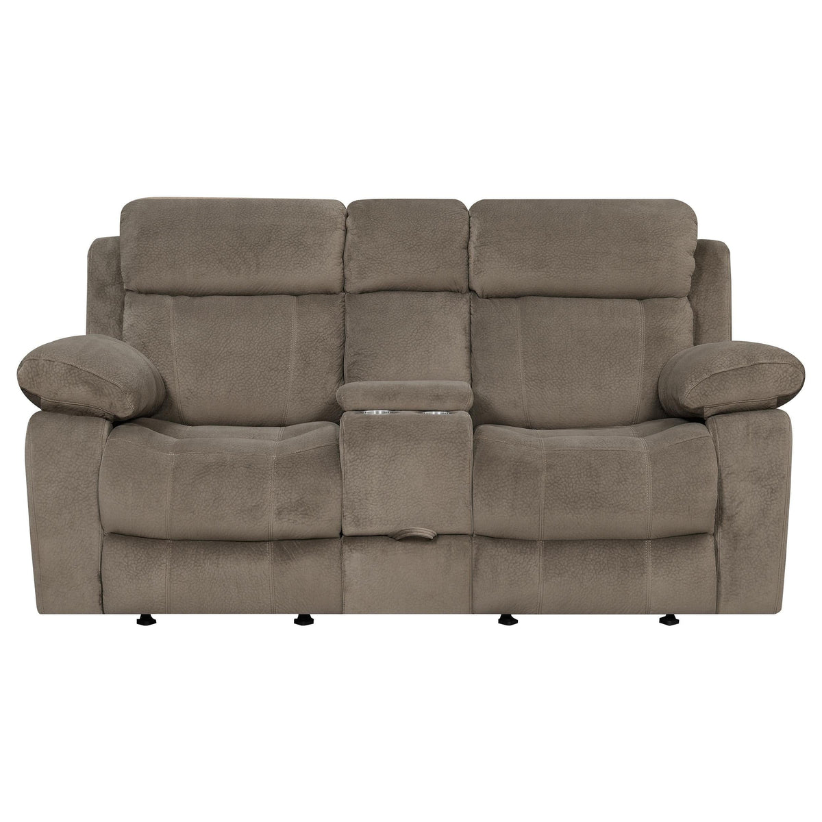 Loveseat planeador Myleene con consola color moca