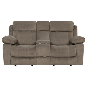 Loveseat planeador Myleene con consola color moca