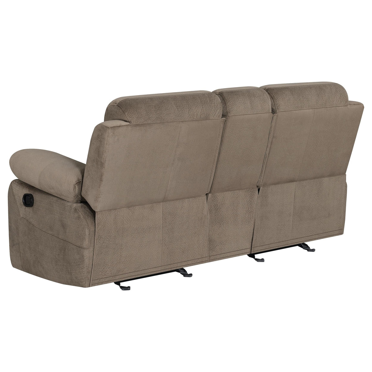 Loveseat planeador Myleene con consola color moca