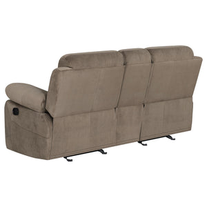 Loveseat planeador Myleene con consola color moca