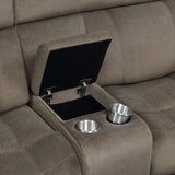 Loveseat planeador Myleene con consola color moca