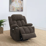 Sillón reclinable eléctrico tapizado Houston, marrón oscuro