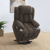 Sillón reclinable eléctrico tapizado Houston, marrón oscuro