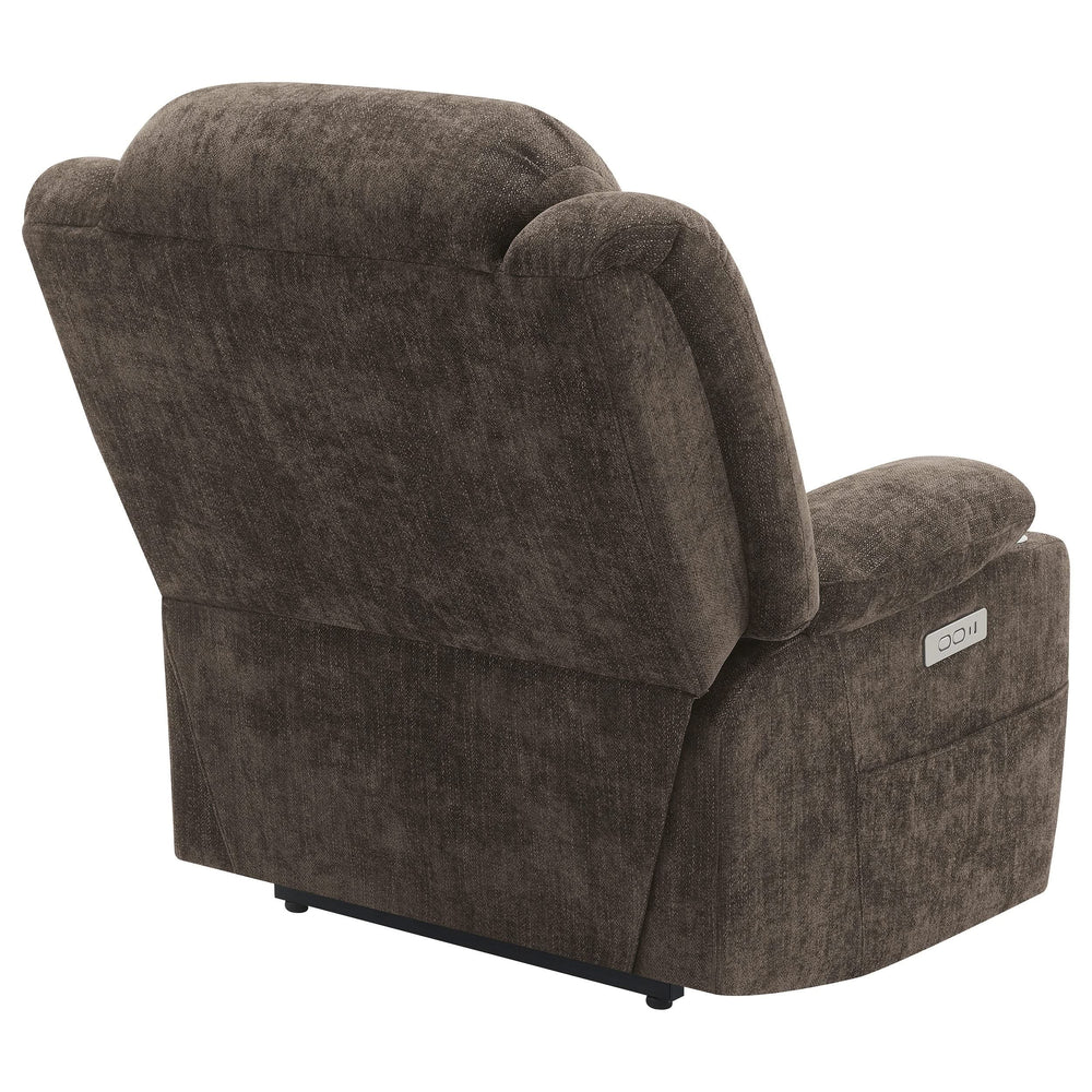 Sillón reclinable eléctrico tapizado Houston, marrón oscuro