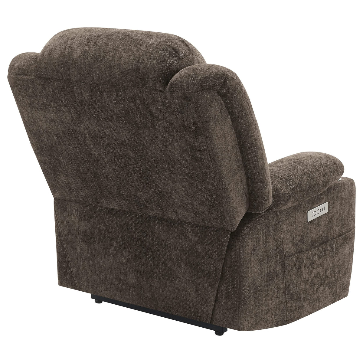 Sillón reclinable eléctrico tapizado Houston, marrón oscuro