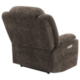 Sillón reclinable eléctrico tapizado Houston, marrón oscuro