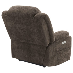 Sillón reclinable eléctrico tapizado Houston, marrón oscuro