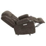 Sillón reclinable eléctrico tapizado Houston, marrón oscuro