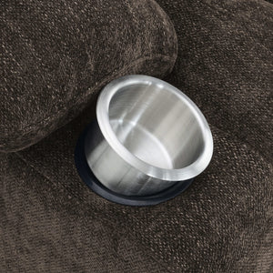 Sillón reclinable eléctrico tapizado Houston, marrón oscuro
