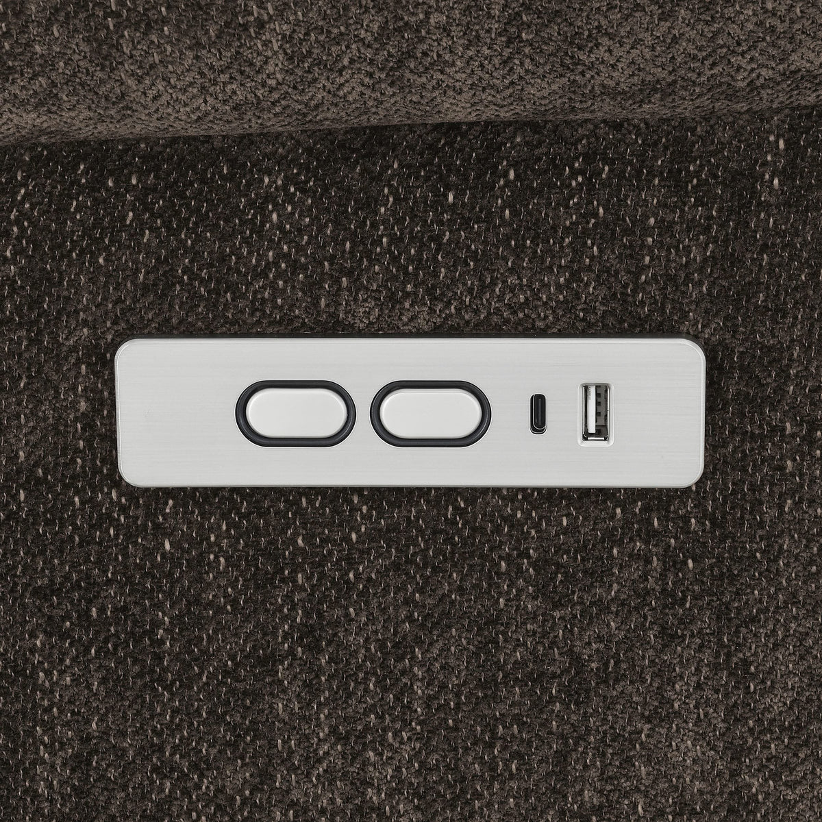 Sillón reclinable eléctrico tapizado Houston, marrón oscuro
