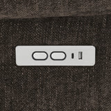 Sillón reclinable eléctrico tapizado Houston, marrón oscuro