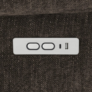 Sillón reclinable eléctrico tapizado Houston, marrón oscuro