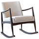 Sebastian Solid Back Upholstered Rocking Chair Beige and Walnut