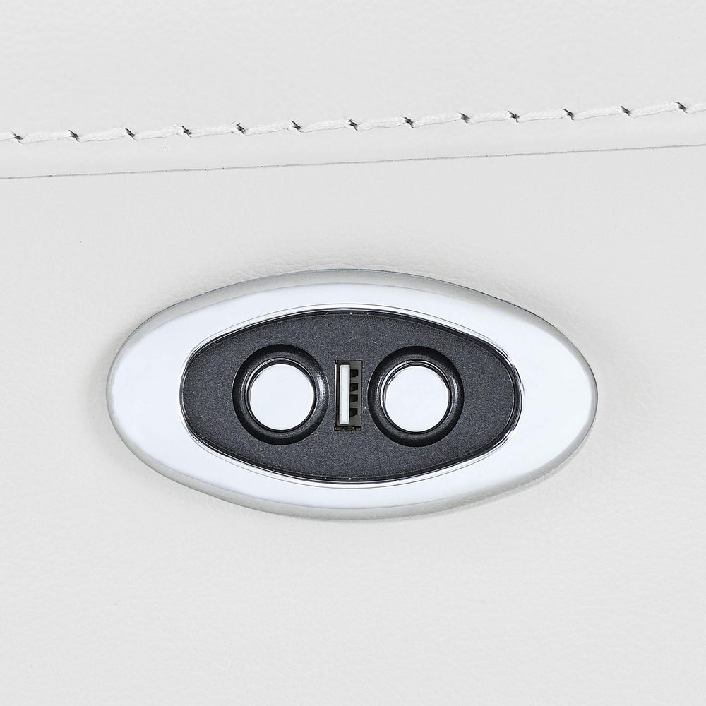 Conjunto de sala de estar eléctrico tapizado de 2 piezas Largo blanco