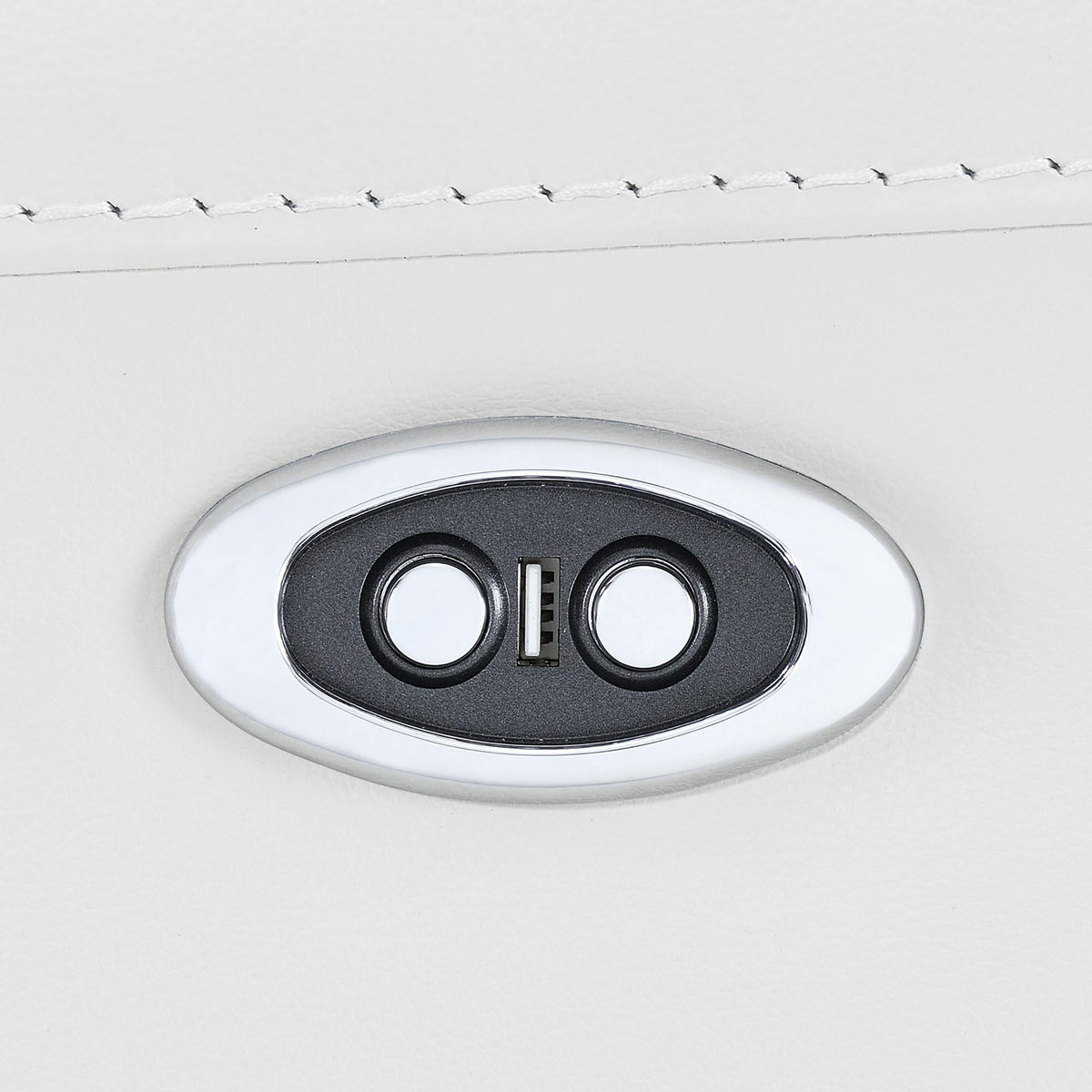 Conjunto de sala de estar eléctrico tapizado de 2 piezas Largo blanco