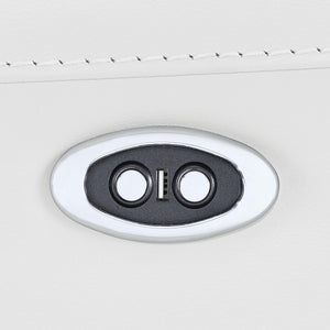 Conjunto de sala de estar eléctrico tapizado de 2 piezas Largo blanco