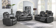 Korbach 3-piece Dual Power Living Room Set Charcoal