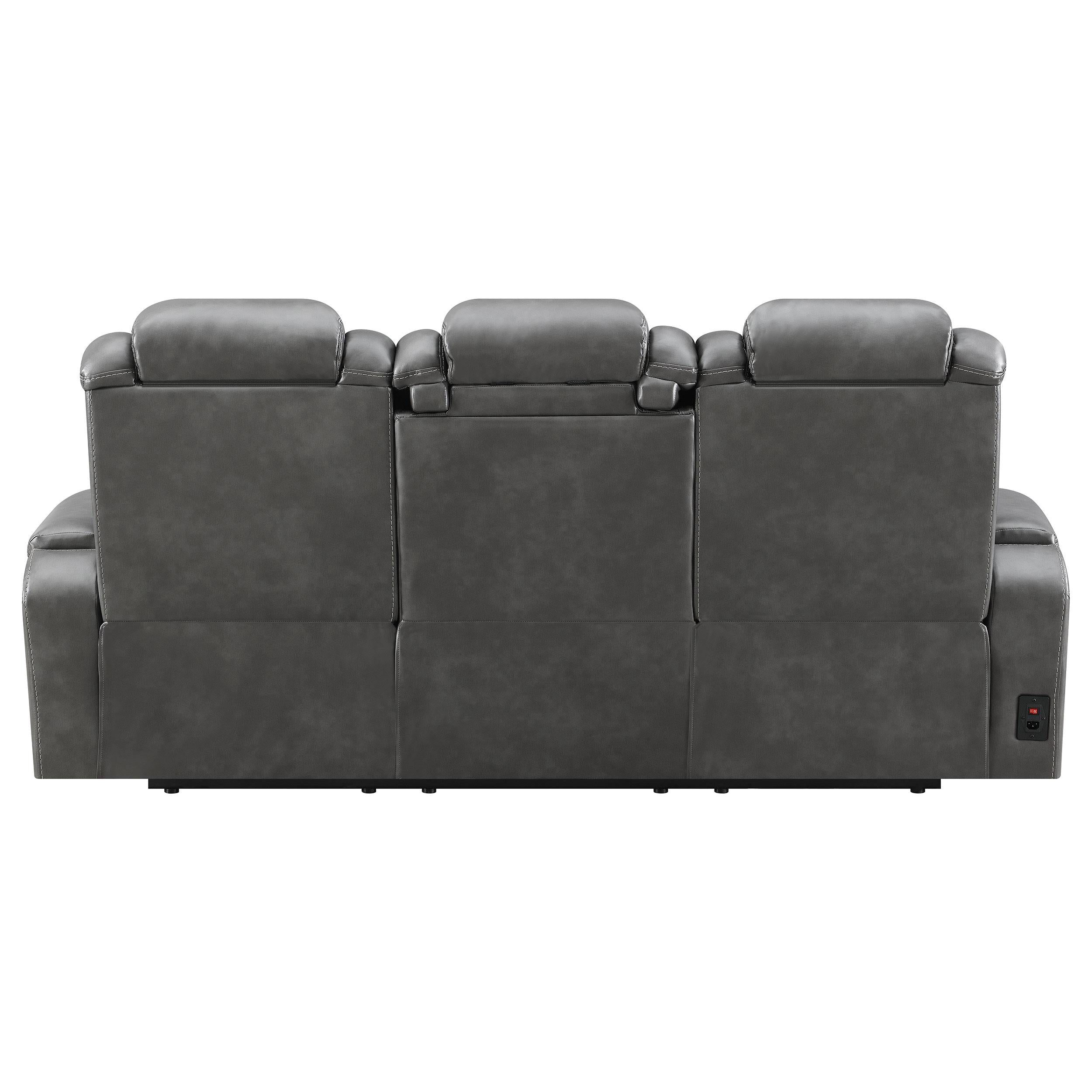 Korbach Upholstered Dual Power Sofa Charcoal