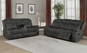 Conjunto de sofá reclinable tapizado de 2 piezas Lawrence en color carbón