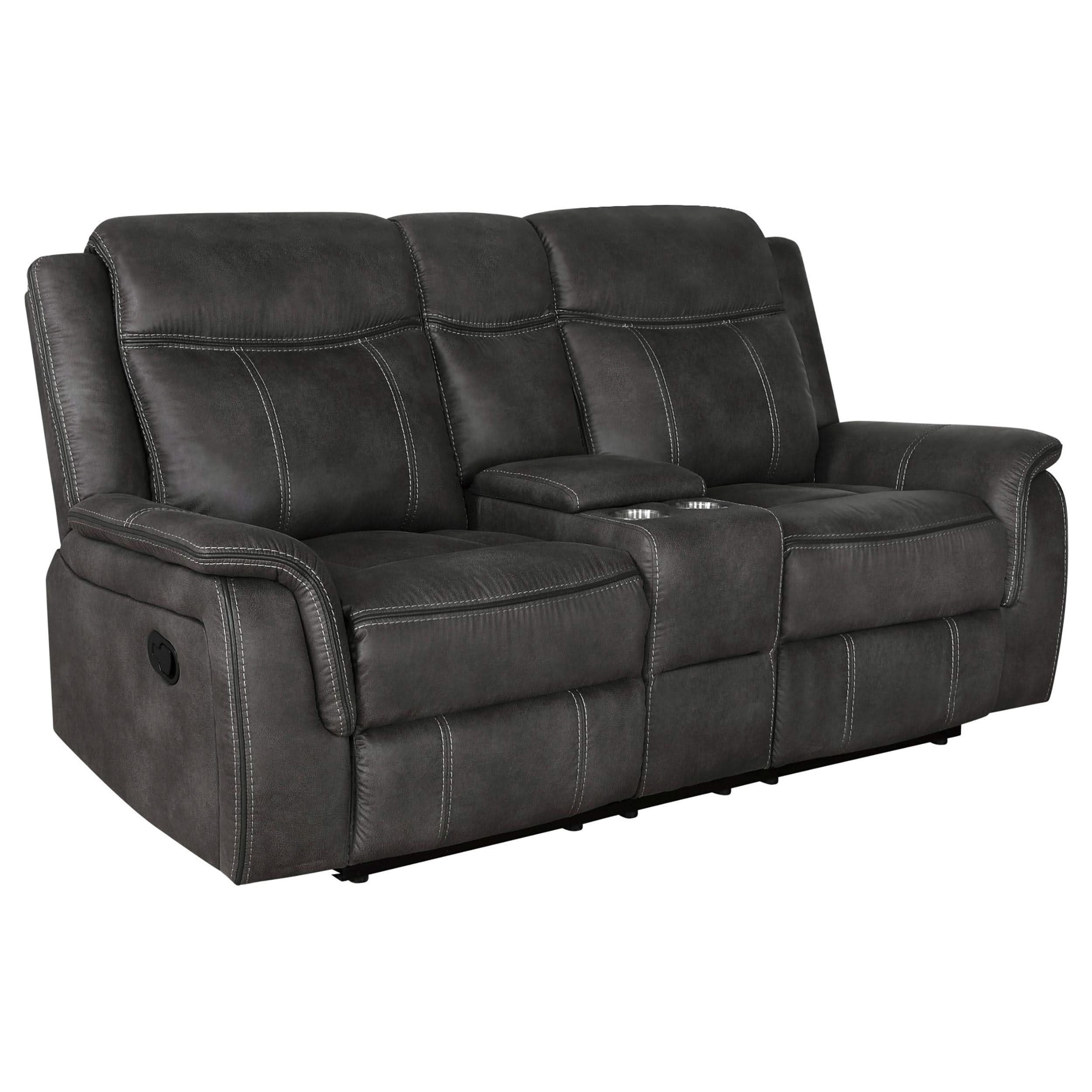 Conjunto de sofá reclinable tapizado de 2 piezas Lawrence en color carbón
