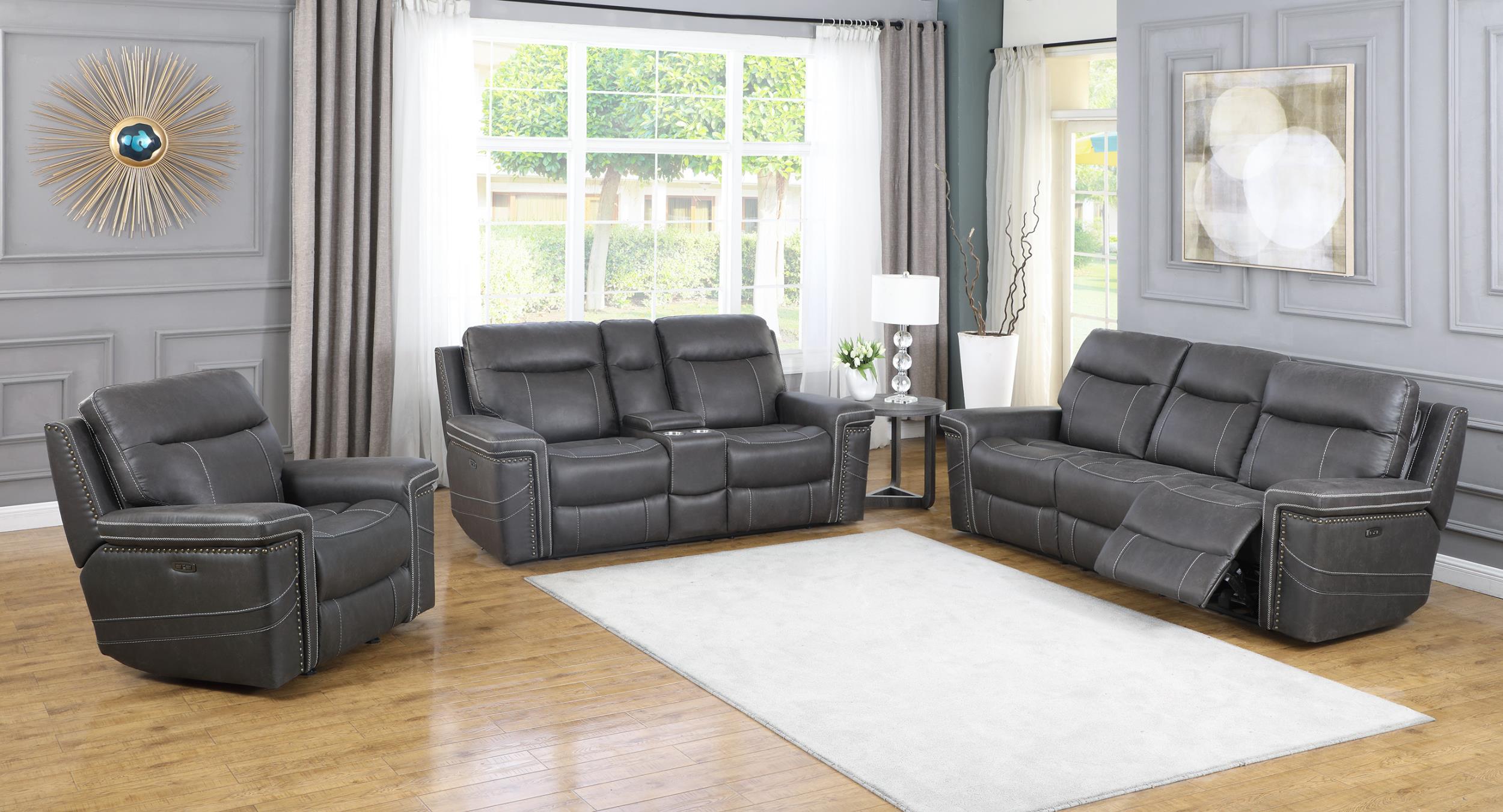 Wixom Cushion Back Power^2 Sofa Charcoal