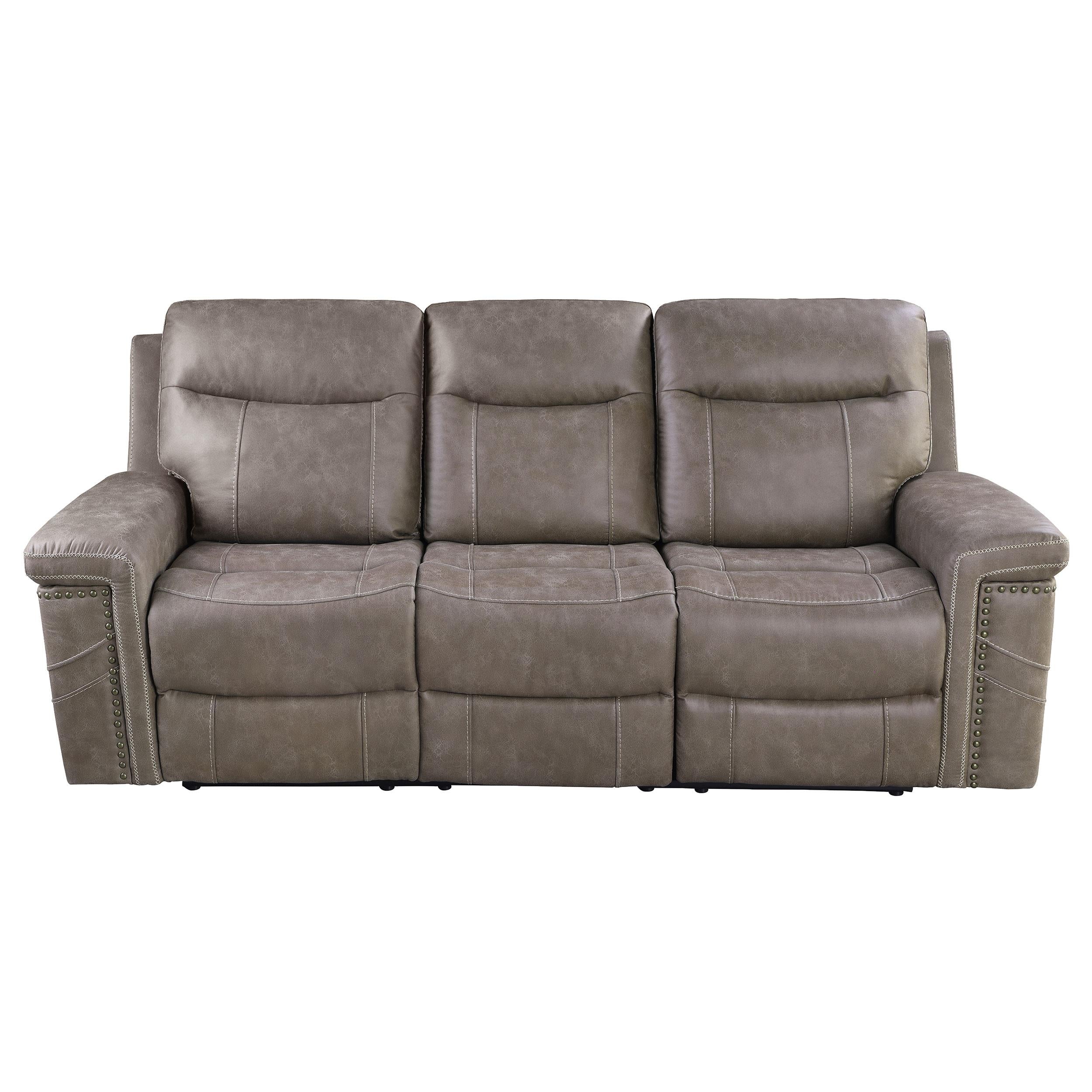Wixom Upholstered Dual Power Reclining Sofa Taupe